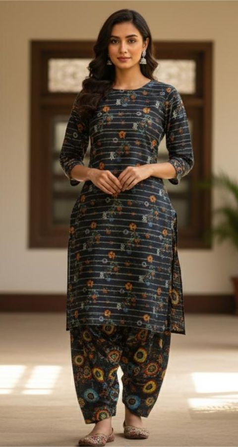 Zari Khaddar - Unstitched 2pcs - D1001