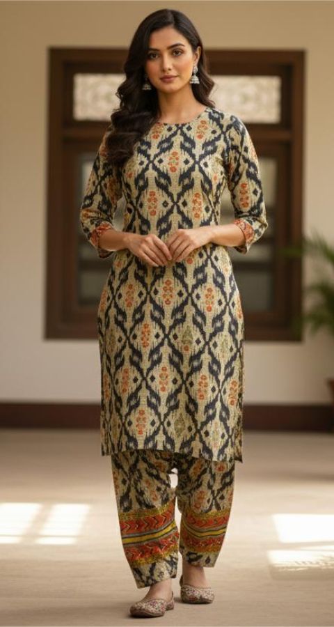 Zari Khaddar - Unstitched 2pcs - D1046