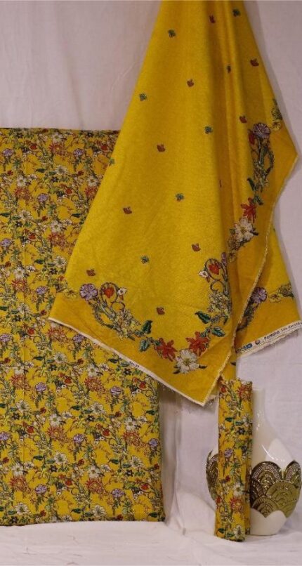 Silk Karandi - Unstitched 3pcs - D325