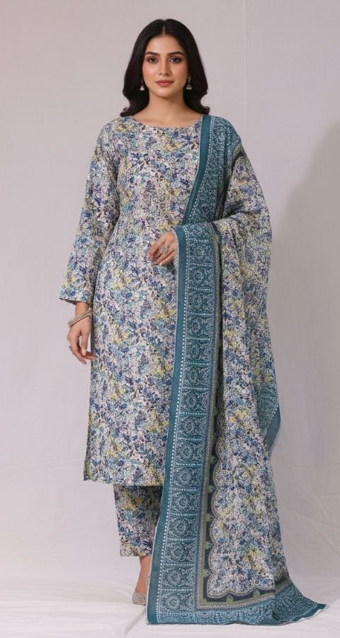 Silk Karandi - Unstitched 3pcs - D328