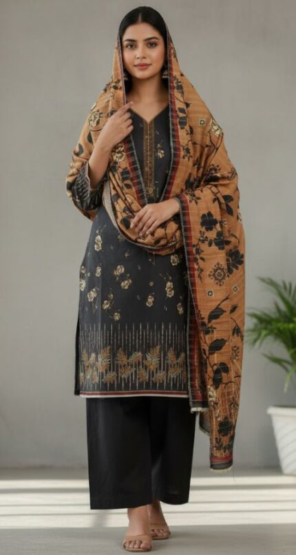 Zari Linen - Unstitched 3pcs - D8361