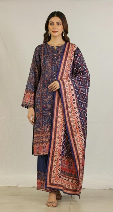 Digital Linen - Unstitched 3pcs - D8686