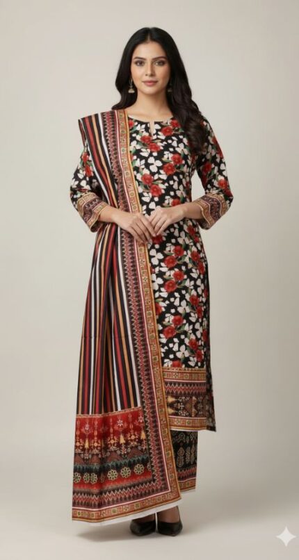 Digital Linen - Unstitched 3pcs - D8688