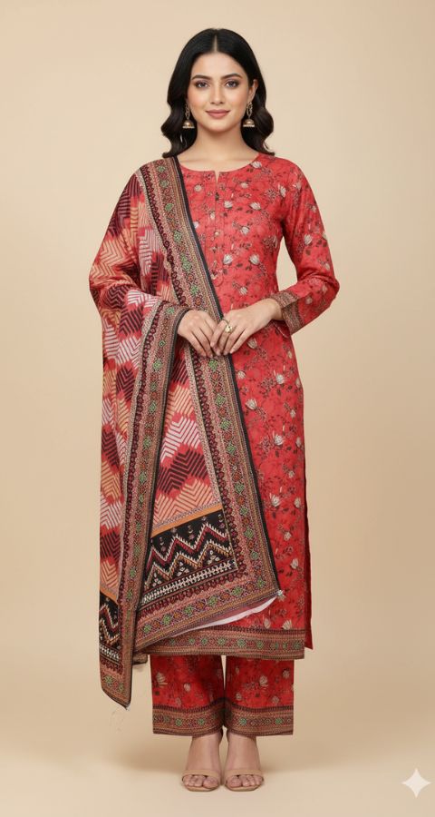 Digital Linen - Unstitched 3pcs - D8689