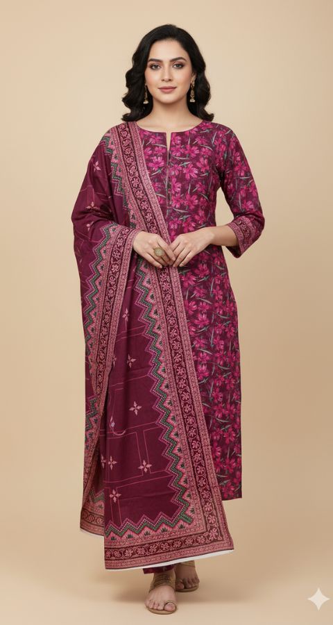 Digital Linen - Unstitched 3pcs - D8690