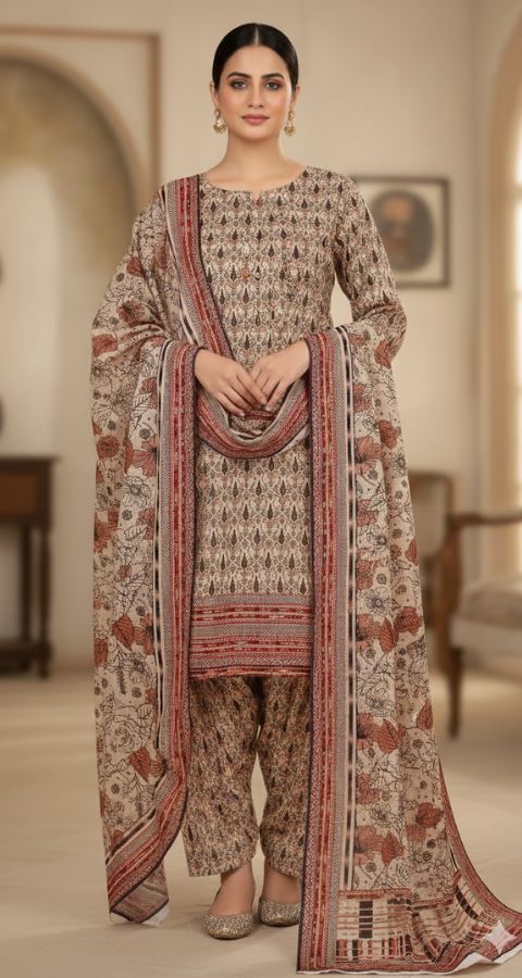 Digital Linen - Unstitched 3pcs - D8691