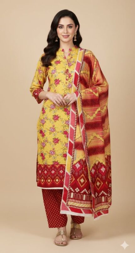 Digital Linen - Unstitched 3pcs - D8818