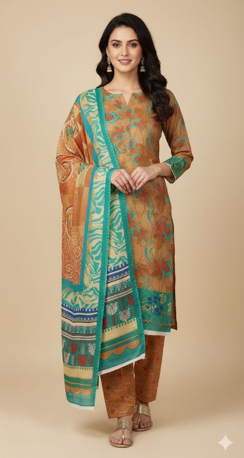 Digital Linen - Unstitched 3pcs - D8819