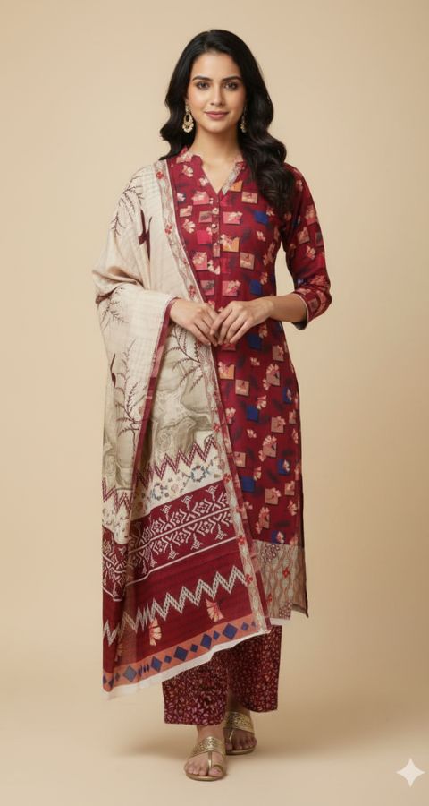 Digital Linen - Unstitched 3pcs - D8820