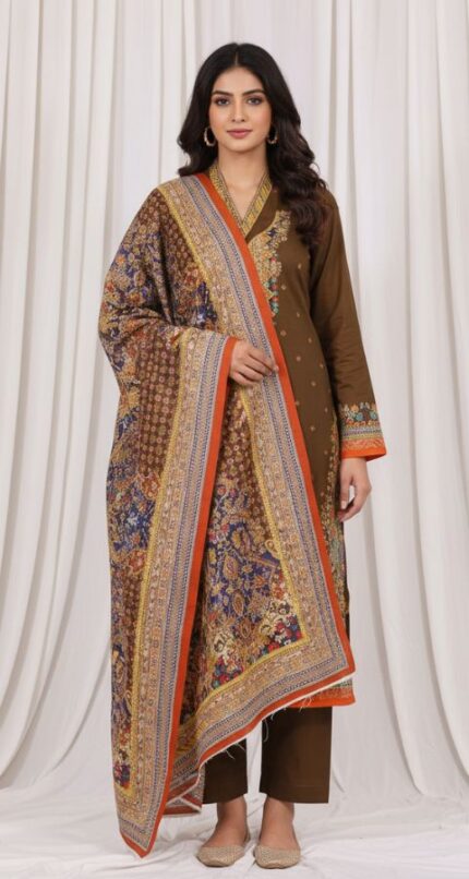 Digital Khaddar - Unstitched 3pcs - D9901