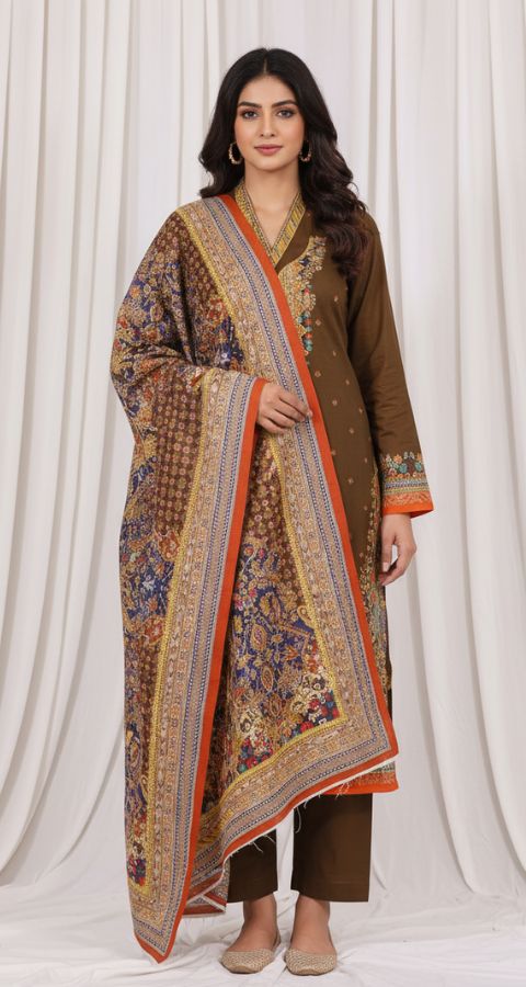 Digital Khaddar - Unstitched 3pcs - D9901