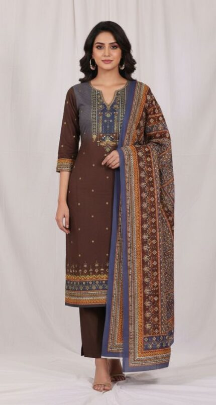 Digital Khaddar - Unstitched 3pcs - D9905