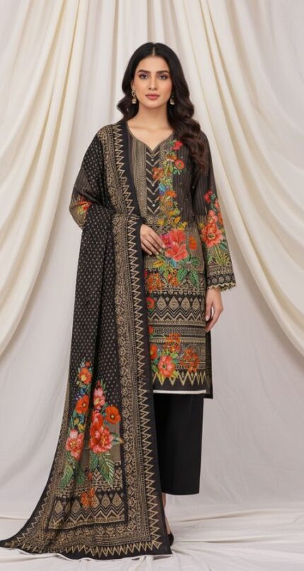 Digital Khaddar - Unstitched 3pcs - D9906