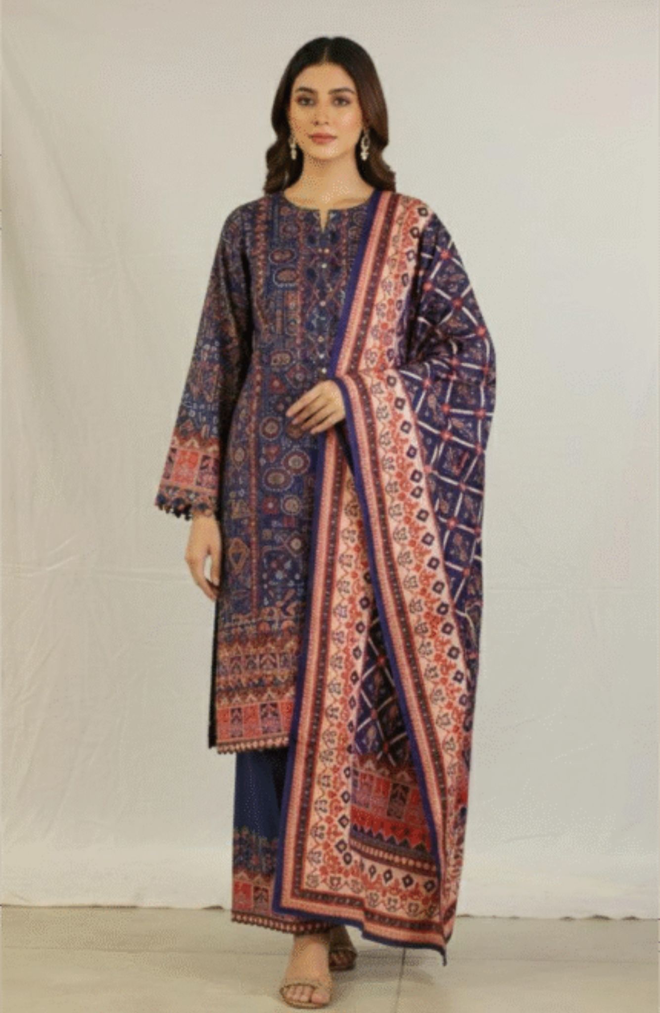 Digital Linen - Unstitched 3pcs - D8686 Digital Linen - Unstitched 3pcs - D8686