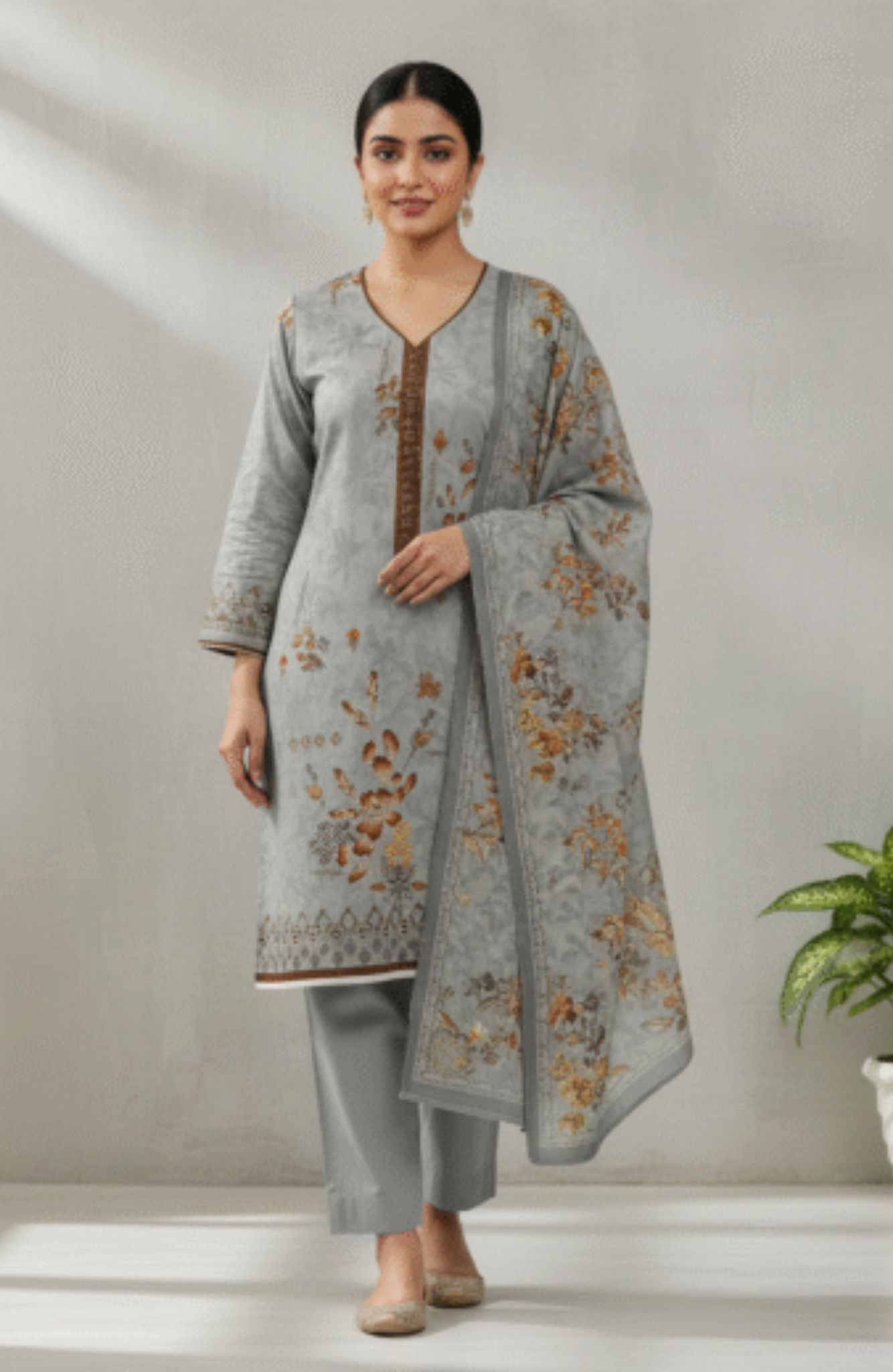 Zari Linen - Unstitched 3pcs - D8365 Zari Linen - Unstitched 3pcs - D8365