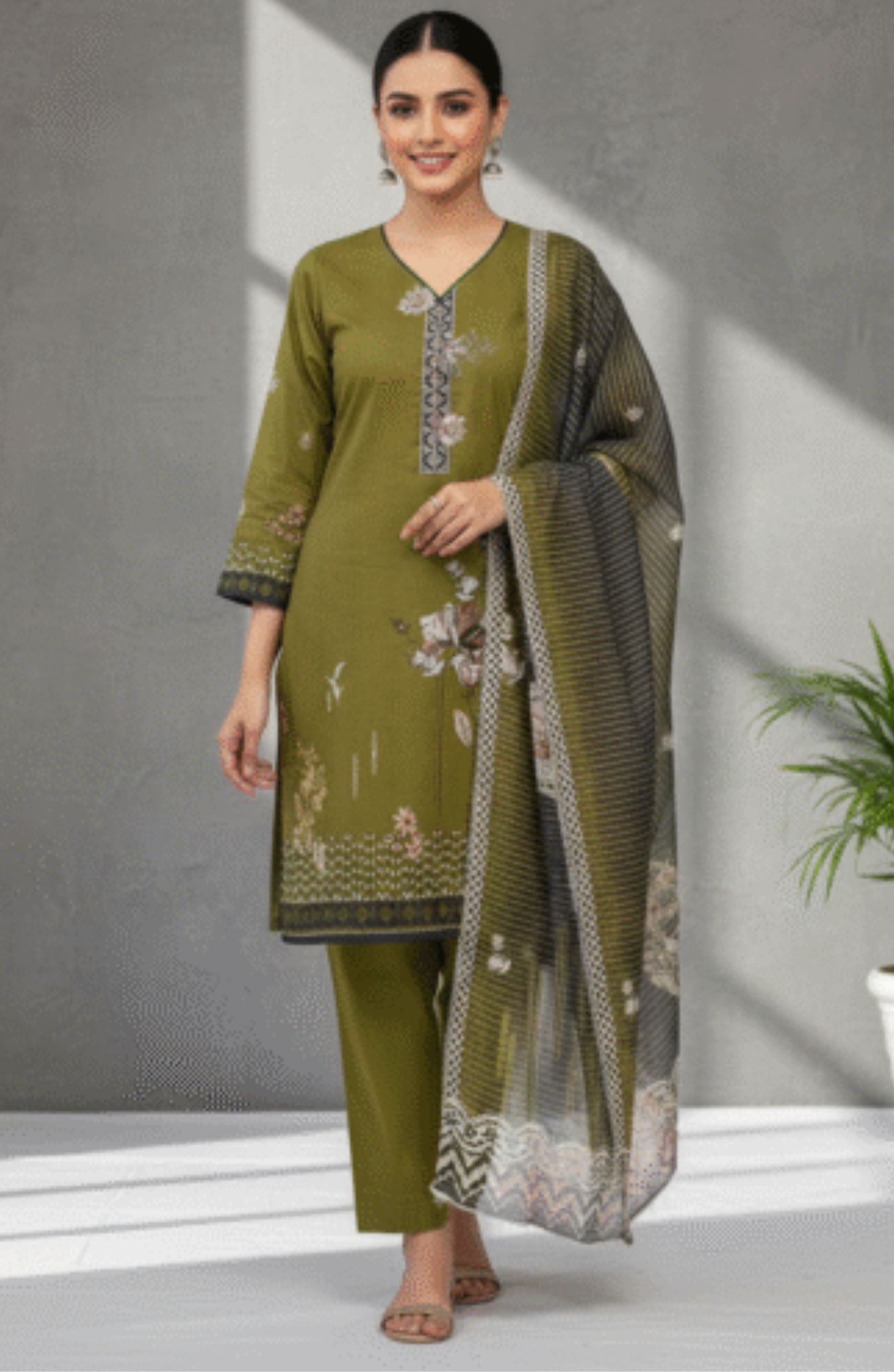 Zari Linen - Unstitched 3pcs - D8366 Zari Linen - Unstitched 3pcs - D8366