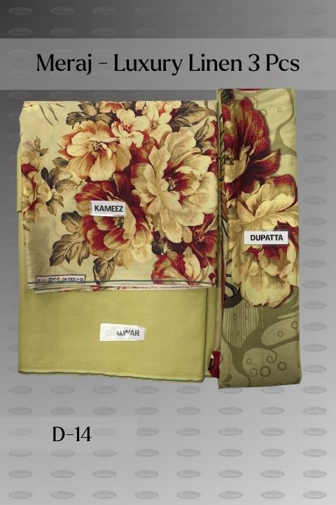 Meraj Luxury Linen 3 Piece – Unstitched Linen Suit - Image 14