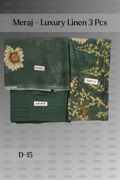 Meraj Luxury Linen 3 Piece – Unstitched Linen Suit - Image 15