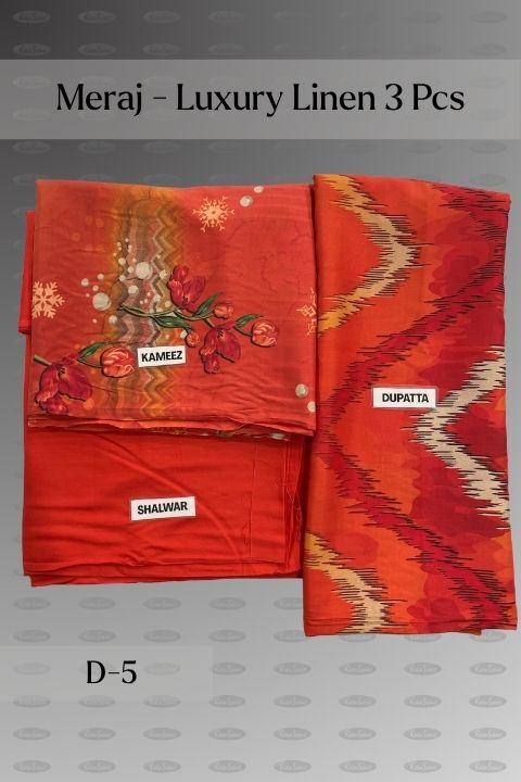 Meraj Luxury Linen 3 Piece – Unstitched Linen Suit - Image 5
