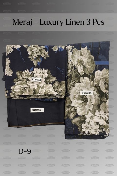 Meraj Luxury Linen 3 Piece – Unstitched Linen Suit - Image 9