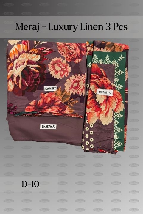 Meraj Luxury Linen 3 Piece – Unstitched Linen Suit - Image 10