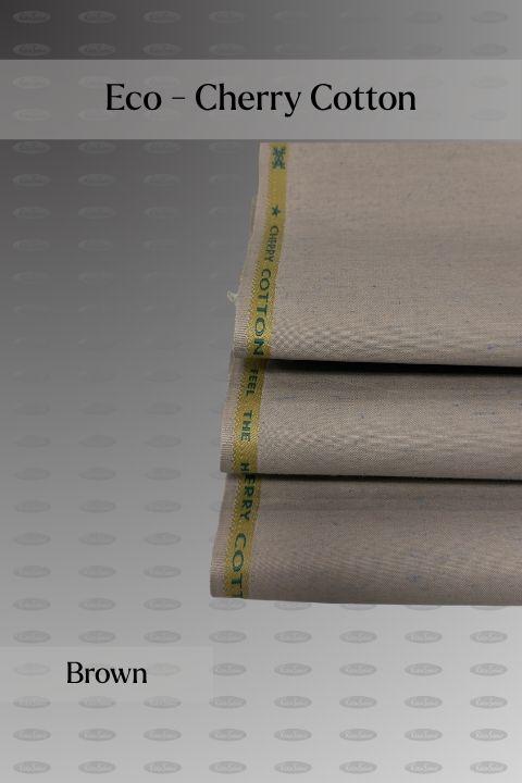 Eco Fabrics Cherry Cotton 100% cotton unstitched fabric for men, brown shade