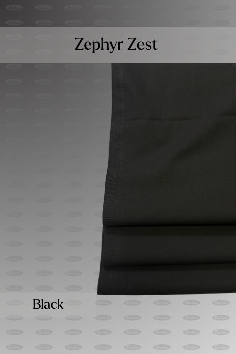 Zephyr Zest premium wash and wear unstitched fabric for men, black shade