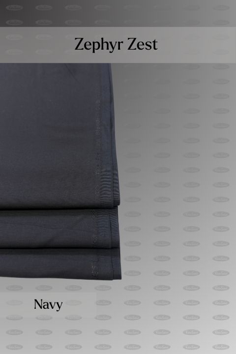 Zephyr Zest premium wash and wear unstitched fabric for men, navy blue shade