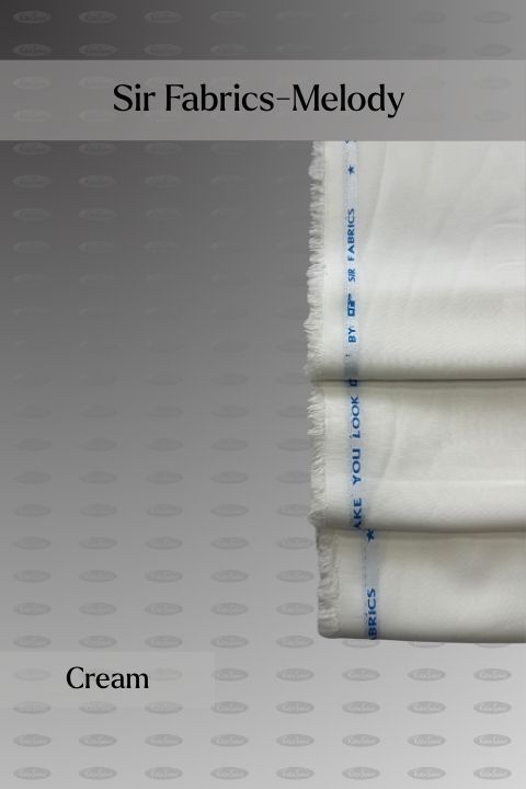 Sir Fabrics Melody wash and wear unstitched fabric for men, cream shade