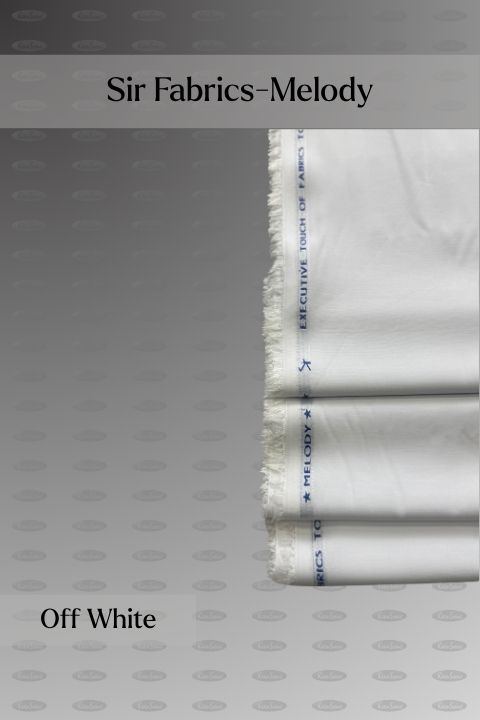 Sir Fabrics Melody wash and wear unstitched fabric for men, off white shade