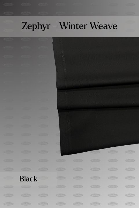 Zephyr Winter Weave wash and wear unstitched fabric for men, black shade