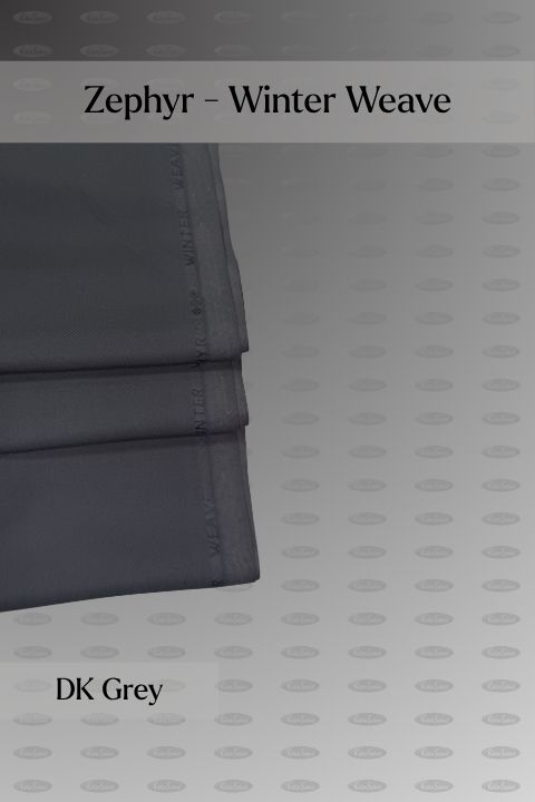 Zephyr Winter Weave wash and wear unstitched fabric for men, dk grey shade