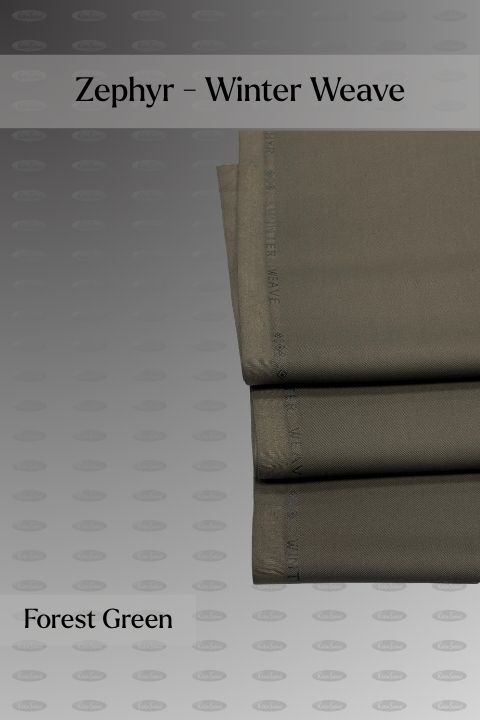 Zephyr Winter Weave wash and wear unstitched fabric for men, forest green shade