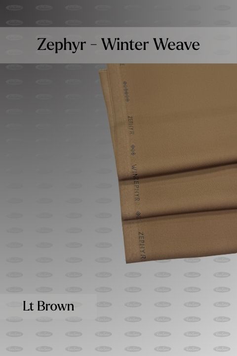 Zephyr Winter Weave wash and wear unstitched fabric for men, lt brown shade