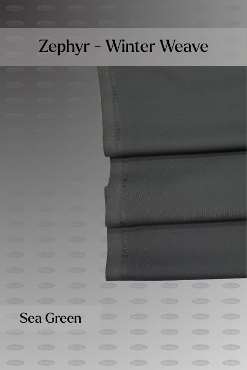 Zephyr Winter Weave wash and wear unstitched fabric for men, sea green shade