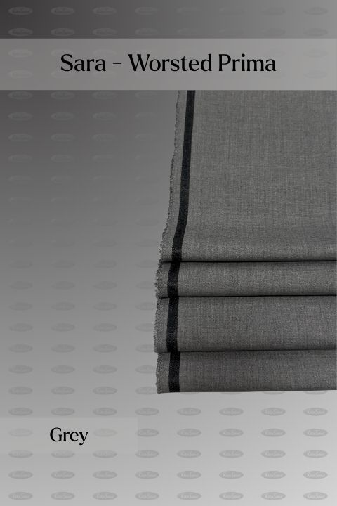 Sara Fabrics Worsted Prima wash and wear unstitched fabric for men, grey shade