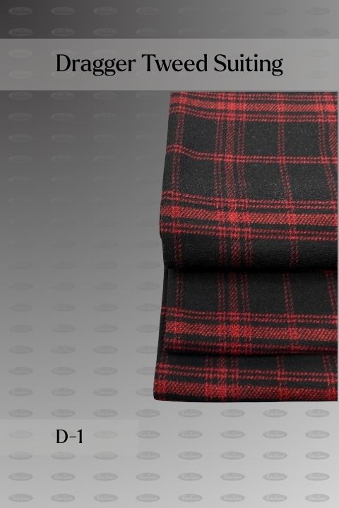 Dragger Tweed Suiting 100% wool tweed fabric for coats, design D-1