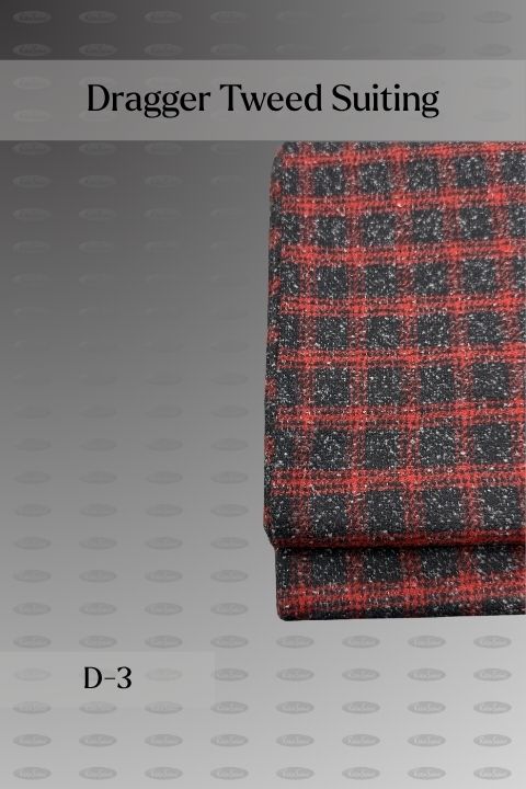 Dragger Tweed Suiting 100% wool tweed fabric for coats, design D-3