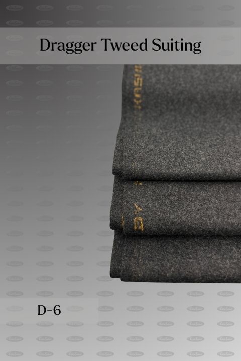 Dragger Tweed Suiting 100% wool tweed fabric for coats, design D-6