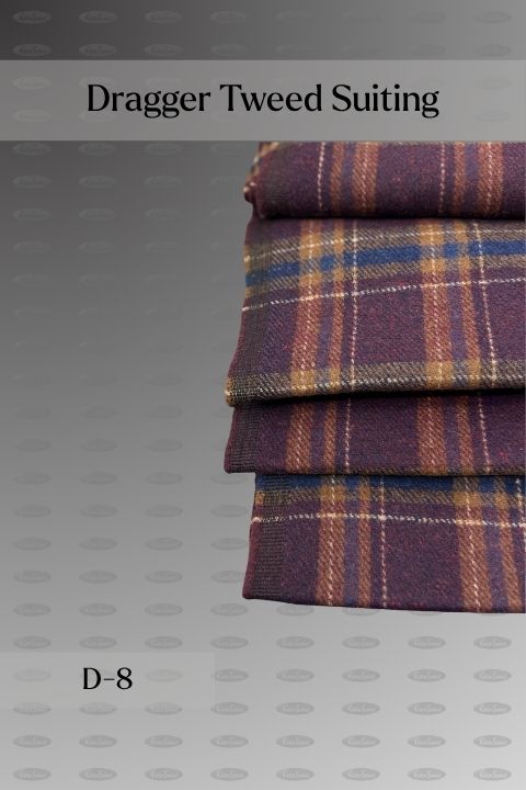 Dragger Tweed Suiting 100% wool tweed fabric for coats, design D-8