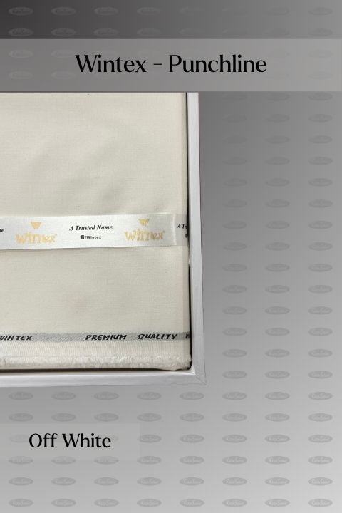 Wintex Punchline winter wash and wear fabric for men in gift box, Off White shade
