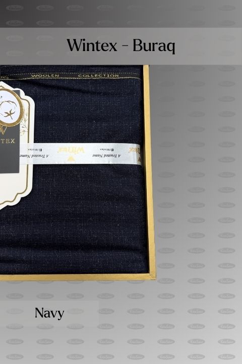Wintex Buraq winter wash and wear fabric for men in gift box, Navy Blue shade