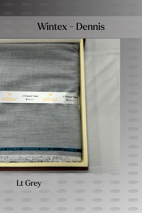 Wintex Dennis textured winter wash and wear fabric for men in gift box, Lt Grey shade