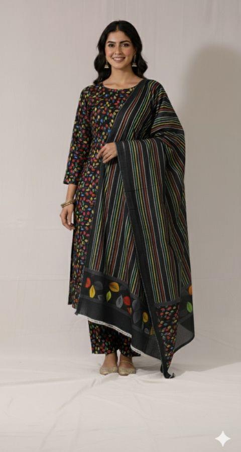 Silk Karandi - Unstitched 3pcs - D321